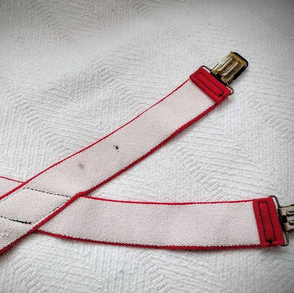 Filson Early 90's/Late 80's Vintage Red Logger Suspenders, Clip-on X-Back - Picture 8 of 12